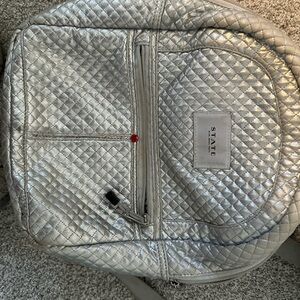 STATE Silver Quilted Women's Backpack